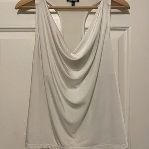 Express White Drape Neck Tank Top